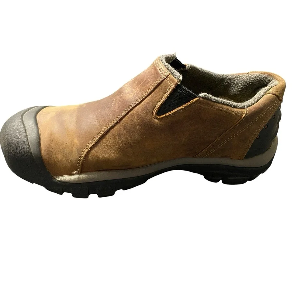 Keen Brixen Men's 8.5 Brown Leather Waterproof Low Slip On Insulate Shoe Boots